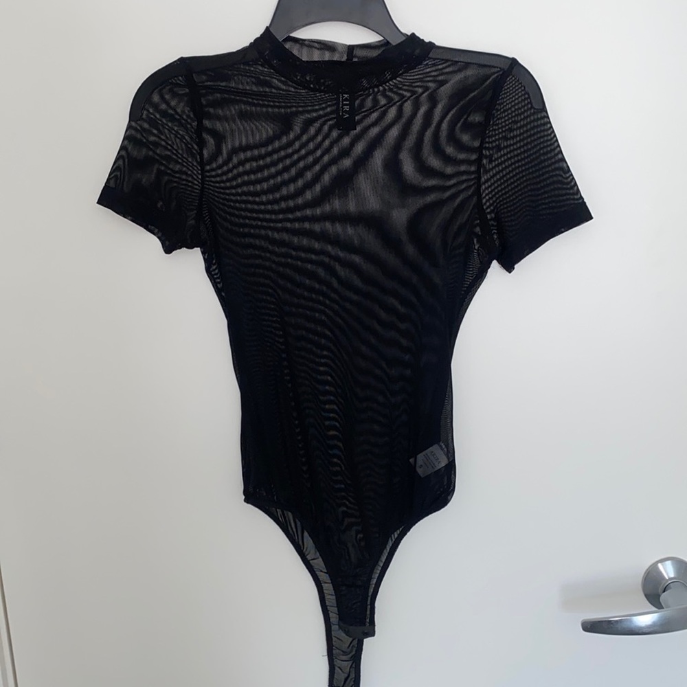 Akira Black Mesh Bodysuit